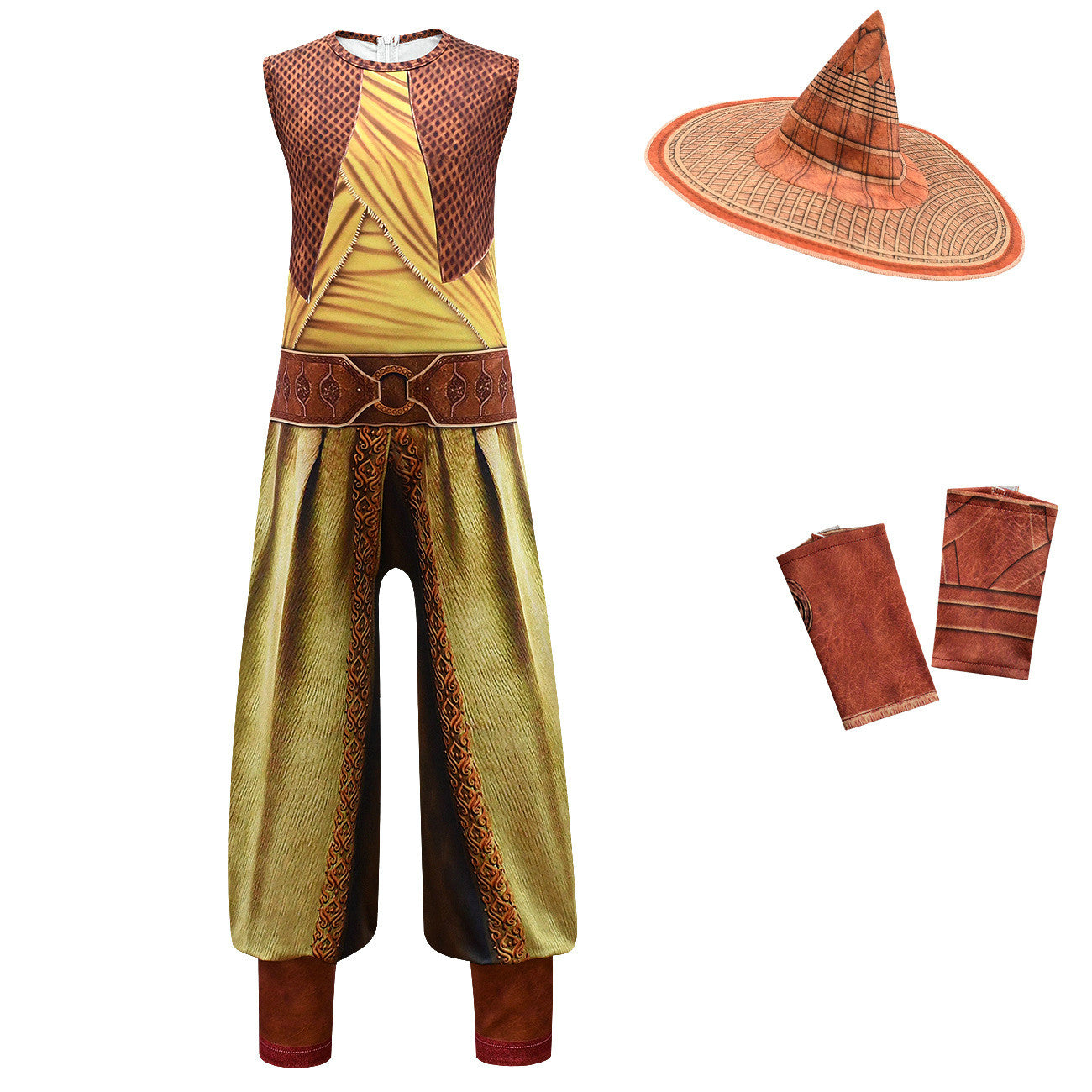 Costume Raya et le Dernier Dragon Cosplay Halloween Combinaison de Spectacle Dramatique