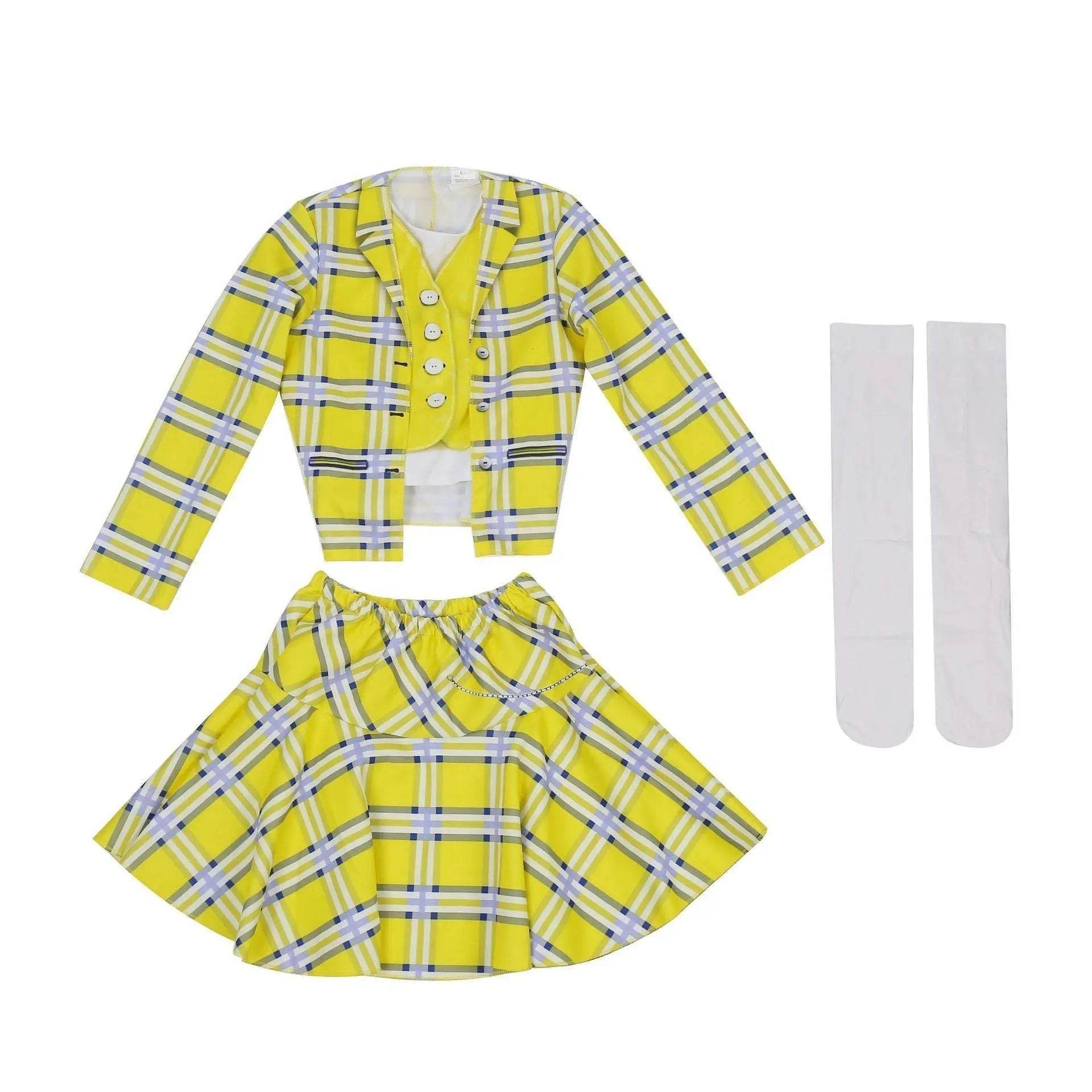 Clueless Cher Horowitz Girl Cosplay Costume School Uniform Suit Fancy Dress Halloween Outfit - Ecosfun