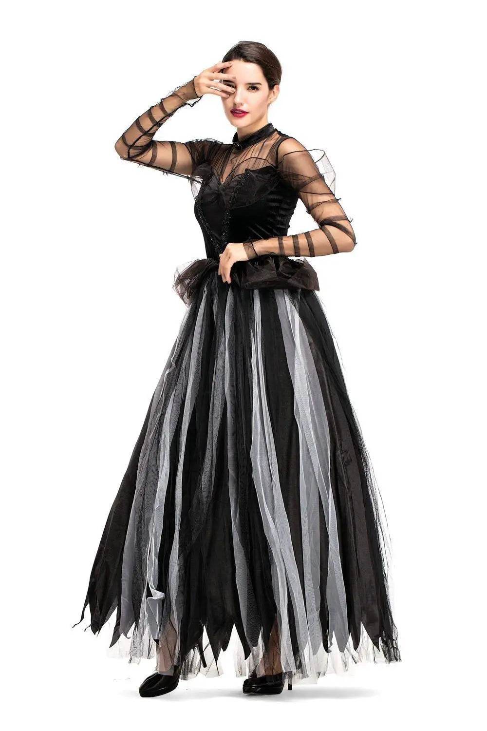 Fairy Tale Black Swan Cos Witch Cos Costume for Halloween Party Prom - Ecosfun