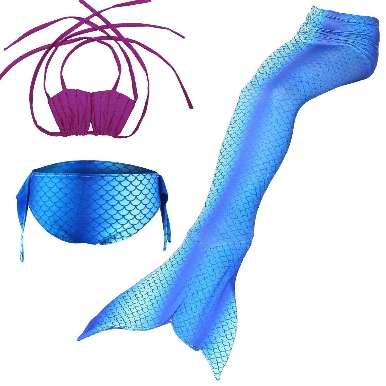 Girls Kids Mermaid Tail Swimwear Bikini Set Swimsuit Swimming Costume - Ecosfun