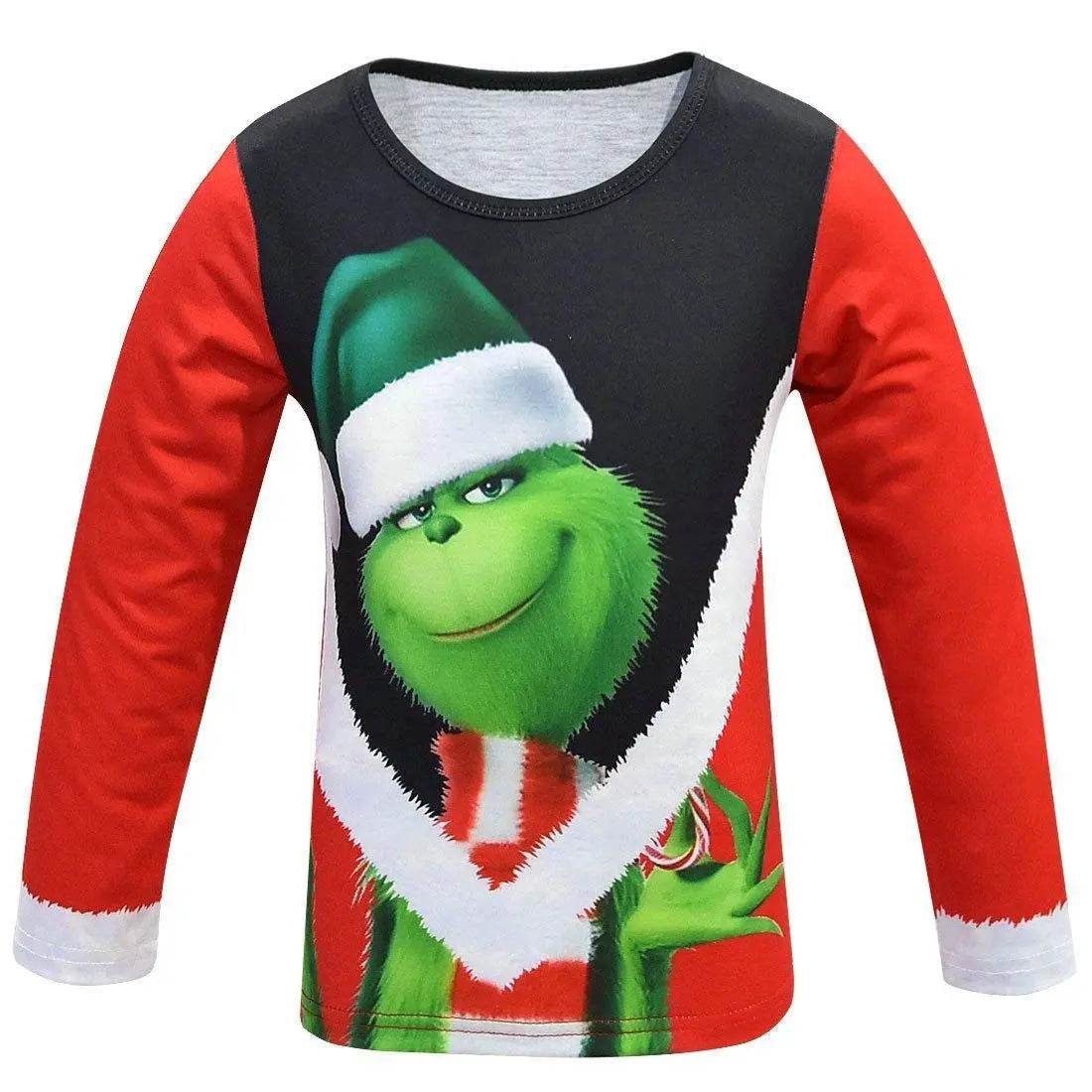 Green Monster Grinch Kids Boys Costume Mask Golves Set Christmas Gift - Ecosfun