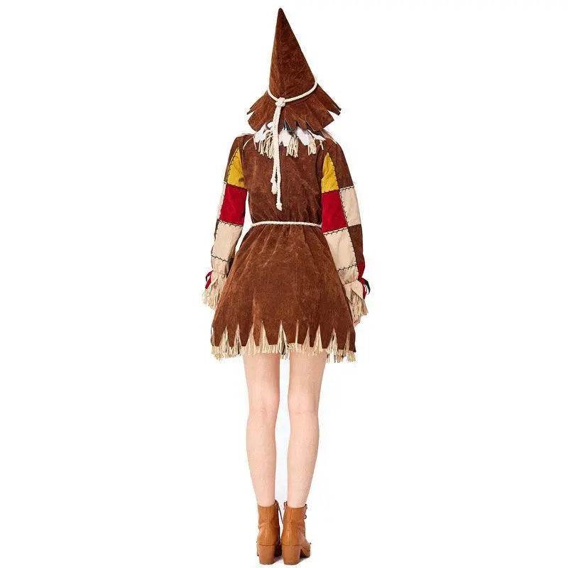 Halloween The Wizard of OZ Scarecrow Dress Cosplay Costume for Women - Ecosfun