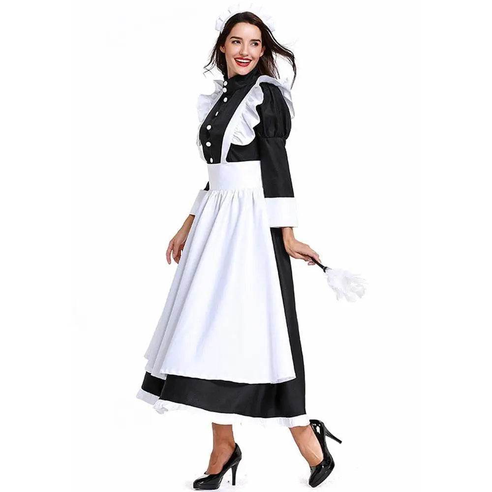 Housekeeper French maid costume German maid costume black and white long skirt unisex - Ecosfun