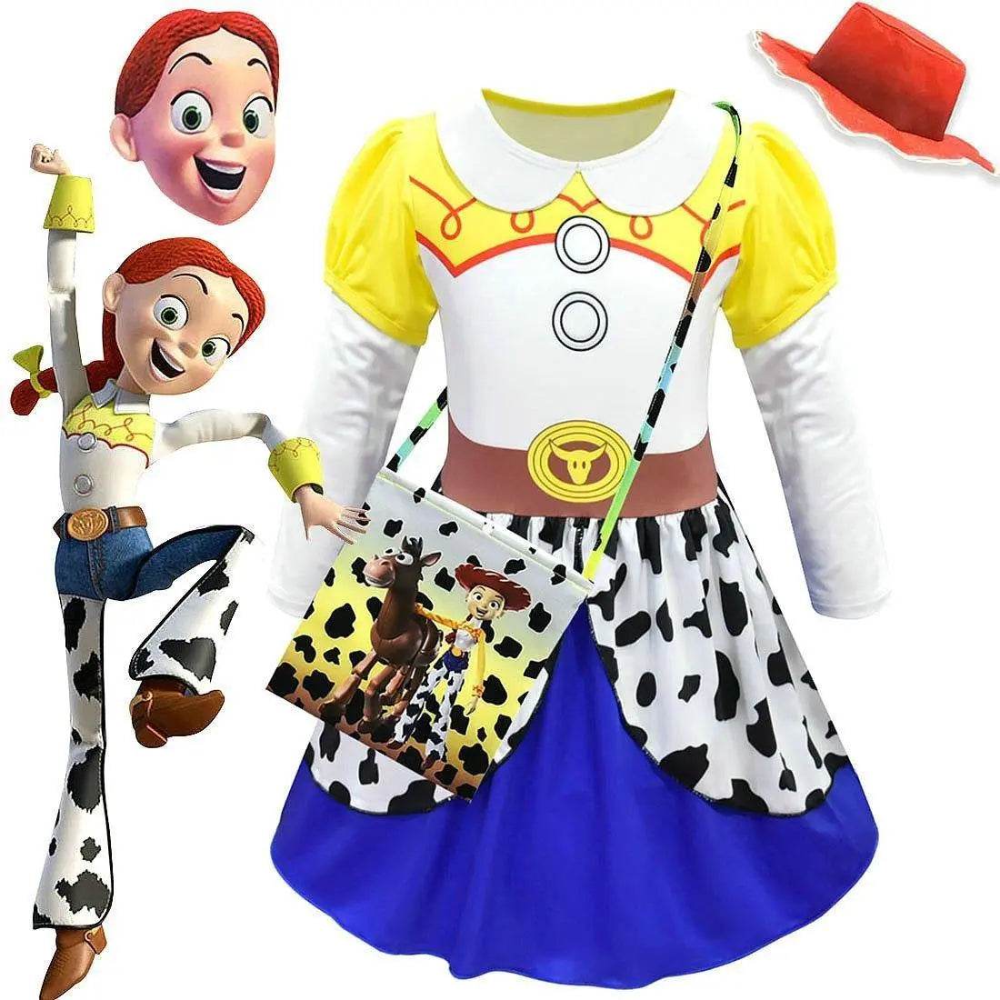 Jessie Toy Story 4 Costume Long Sleeve Dress for Kids Girls - Ecosfun