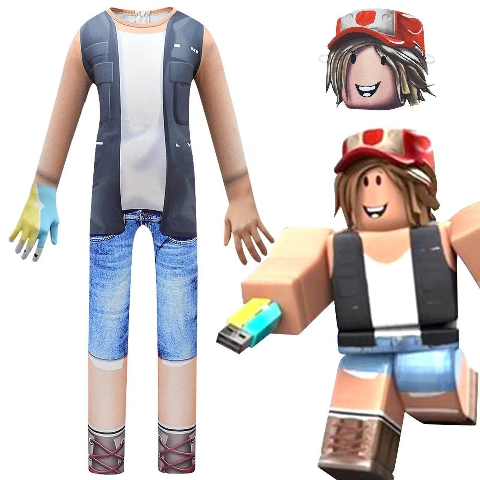 Kids Pocket Devs-Roblox Christmas Cosplay Zentai Suit Costume Children Jumpsuit Bodysuit Outfits - Ecosfun
