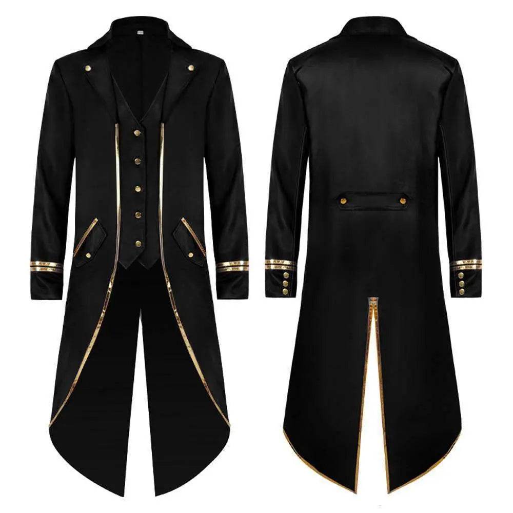 Medieval Steampunk Tailcoat Halloween Costumes Vampire Gothic Jackets Vintage Coat for Men - Ecosfun