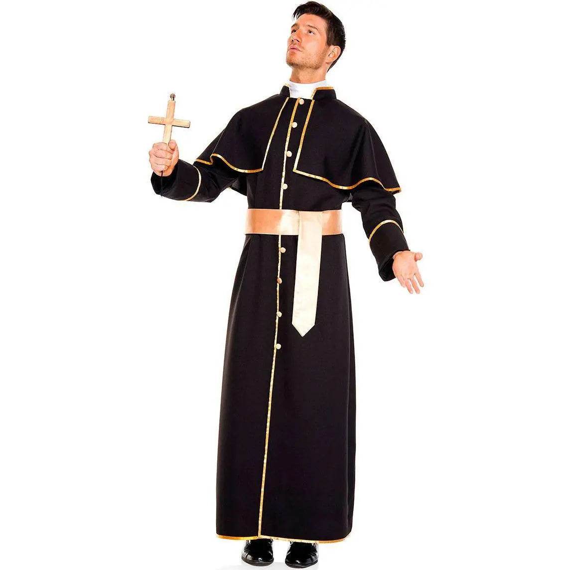 Pastor Fr Nun Couples Costume Halloween Outfits Cosplay Party Carnival - Ecosfun