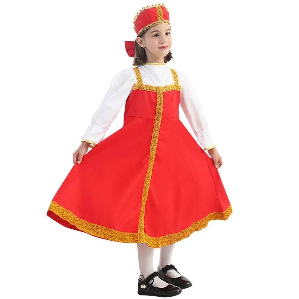 Russian Girls Cosplay Costume Ethnic Dress Halloween National Oufit Dresses Stage Performances - Ecosfun