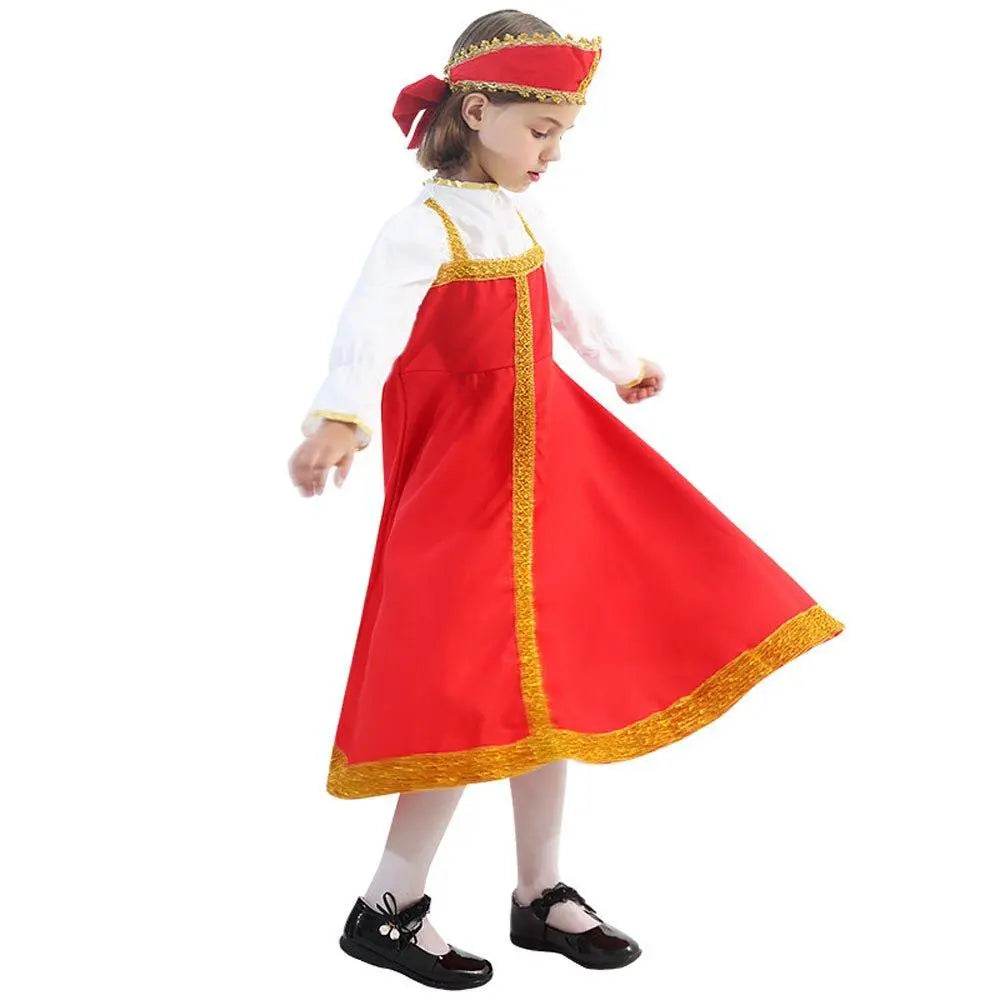 Russian Girls Cosplay Costume Ethnic Dress Halloween National Oufit Dresses Stage Performances - Ecosfun
