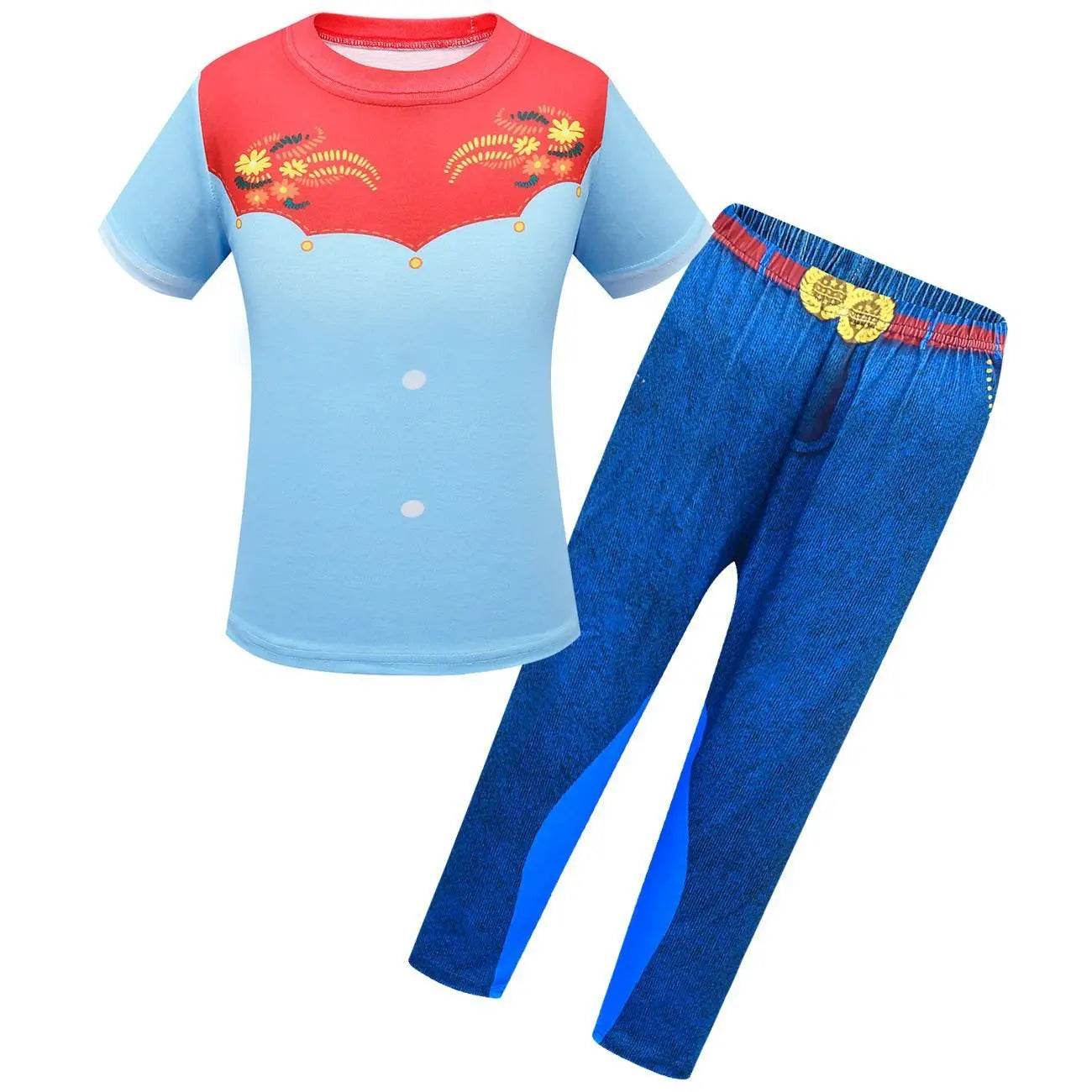 Spirit Lucky Costumes Sets Short Sleeve Trousers Two Piece Set for Girls - Ecosfun