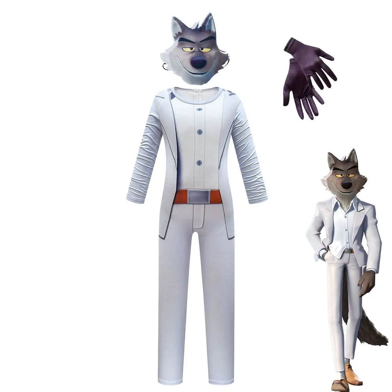 The Bad Guys Wolf Cosplay Costumes Jumpsuit Romper Halloween Outfit Dress For Kids Boys - Ecosfun