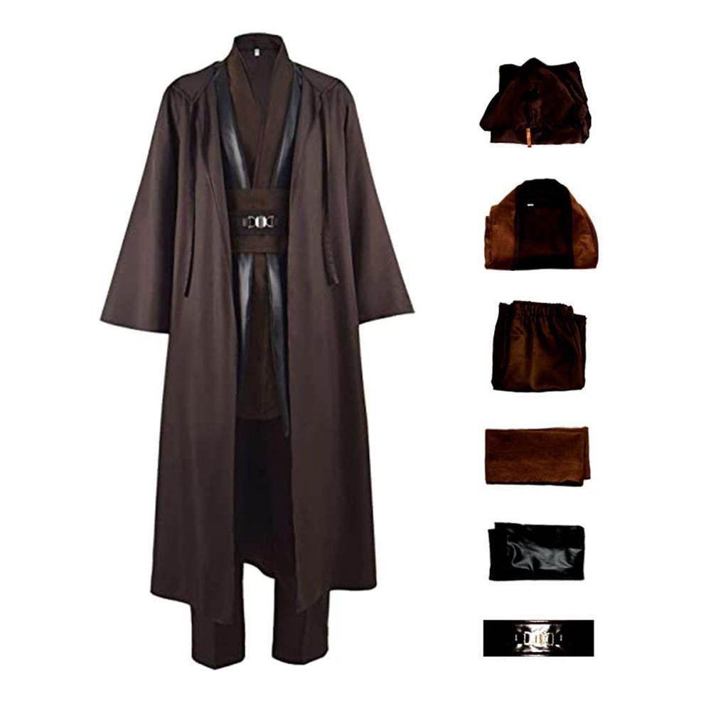 Anakin Skywalker Obi-Wan Costume Cloak Cosplay Halloween Suit - Ecosfun