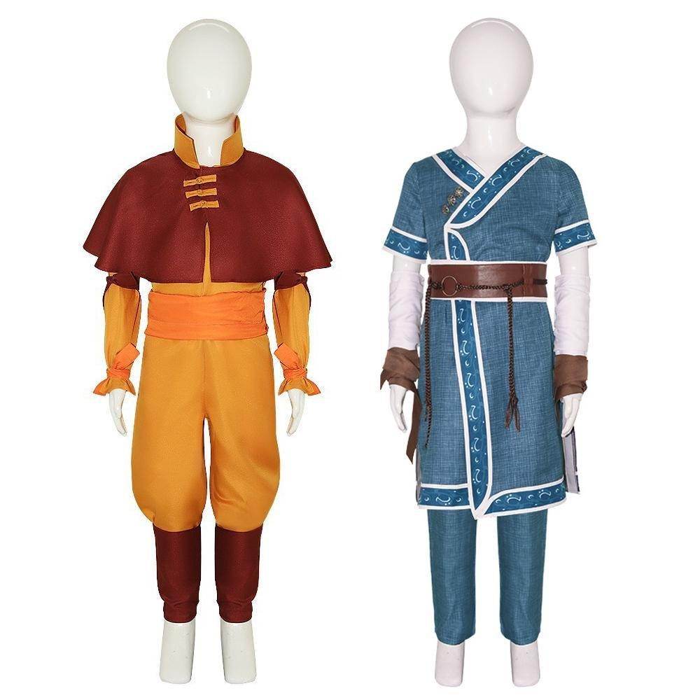Anime Katara Bumi Aang Avatar The Last Airbender Cosplay Costume Adult Kids - Ecosfun