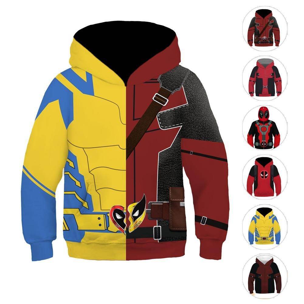 Deadpool and Wolverine Children 3D cartoon Sweater Jumpsuit cosplay - Ecosfun