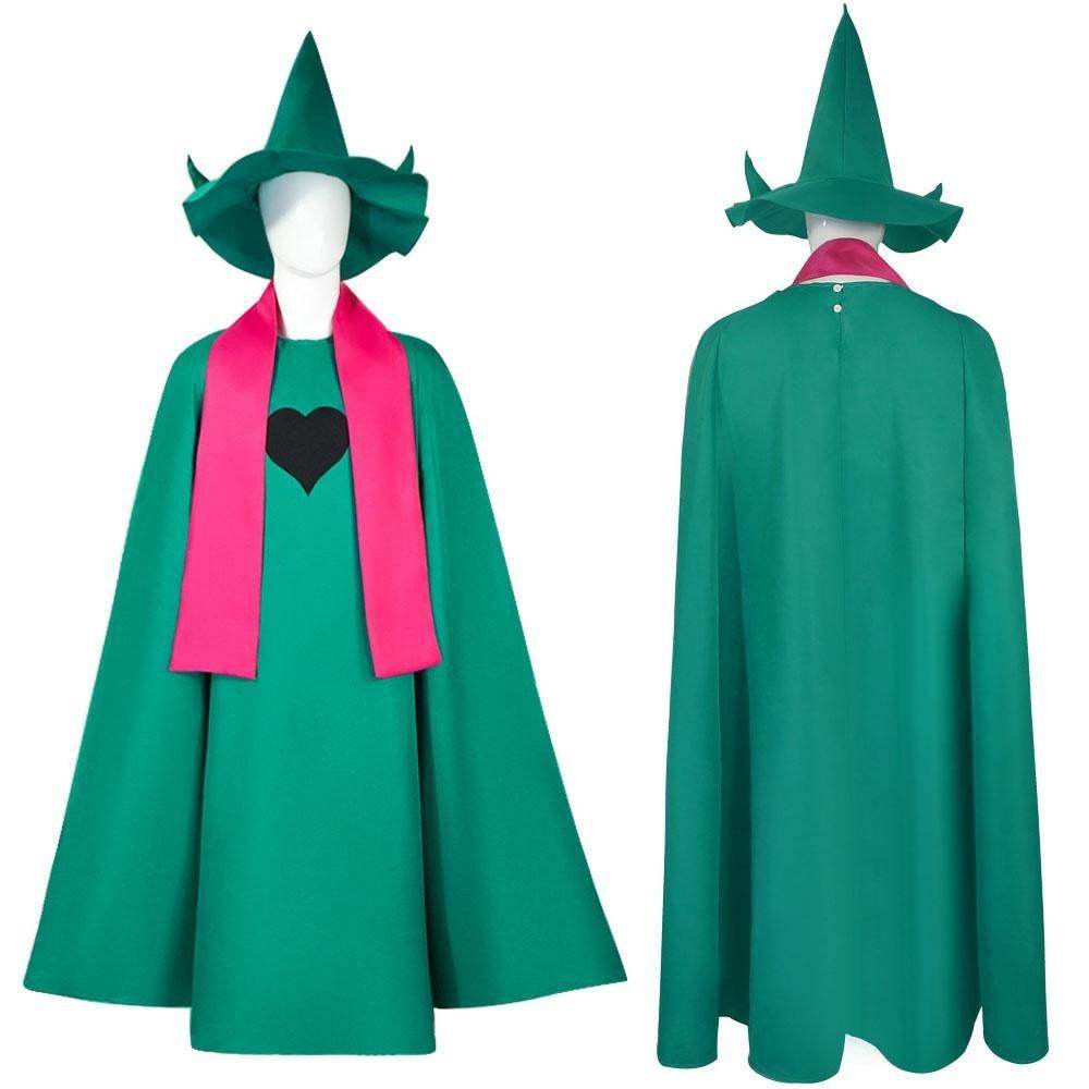 Deltarune Ralsei Cosplay Costume Cape Scarf and Hat Set for Adults - Ecosfun