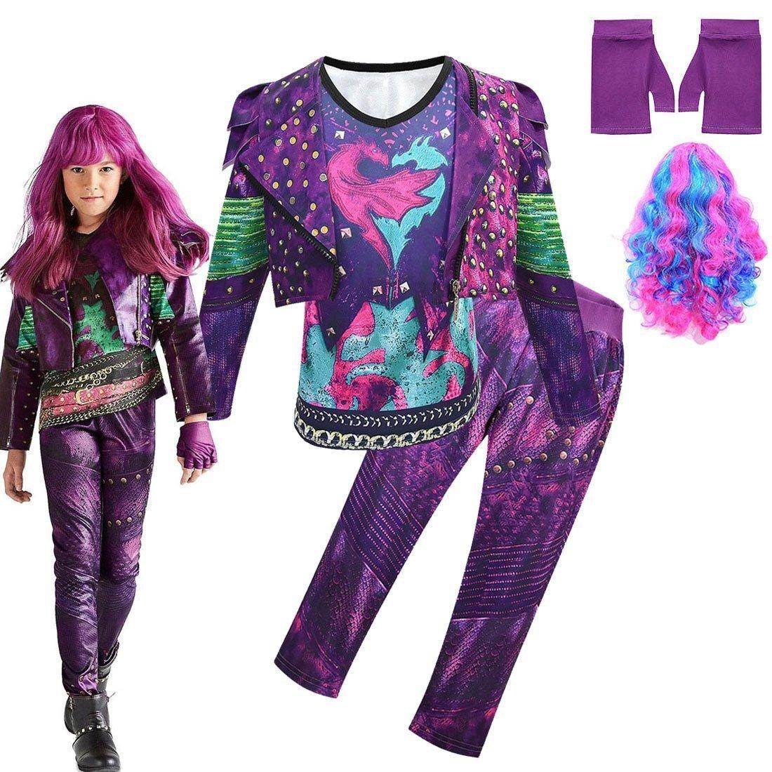 descendants 3 Mal Bertha Maleficent Cosplay Audrey Costume Gift for Kids - Ecosfun