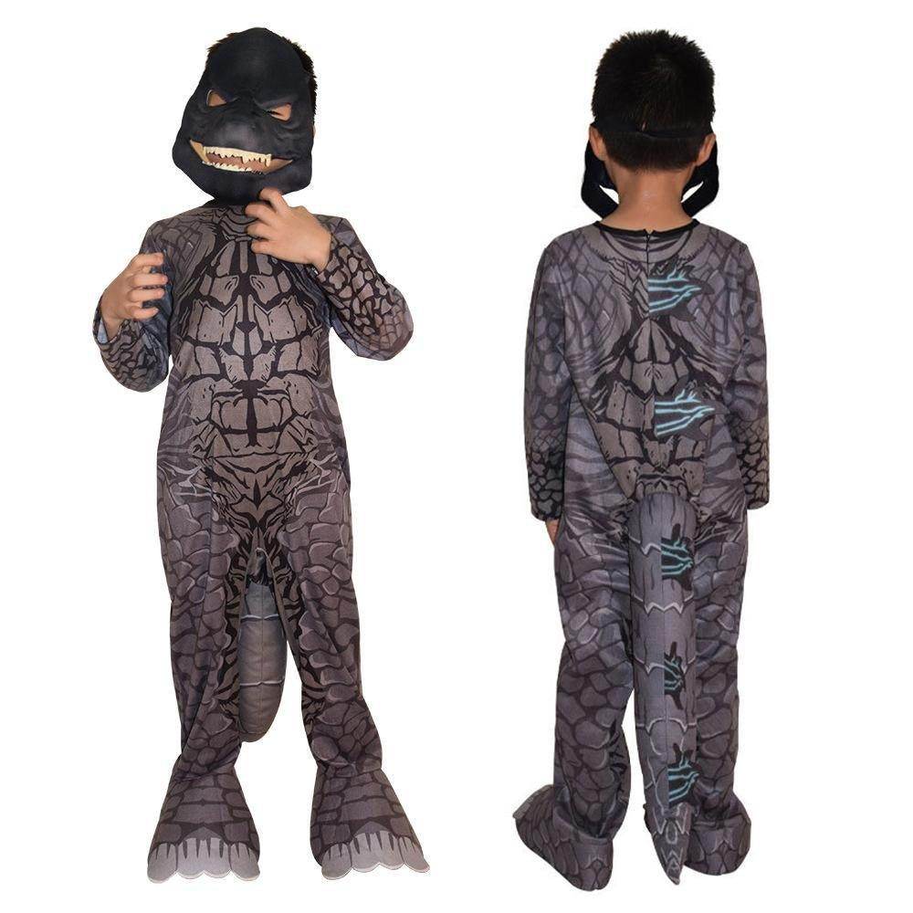 Godzilla Jumpsuit Mask Stage Performance Cosplay Costumes Printing Kids - Ecosfun