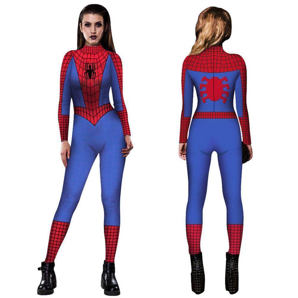 Halloween Peter B Parker Spider woman Digital Printed Bodycon Jumpsuit Costume - Ecosfun