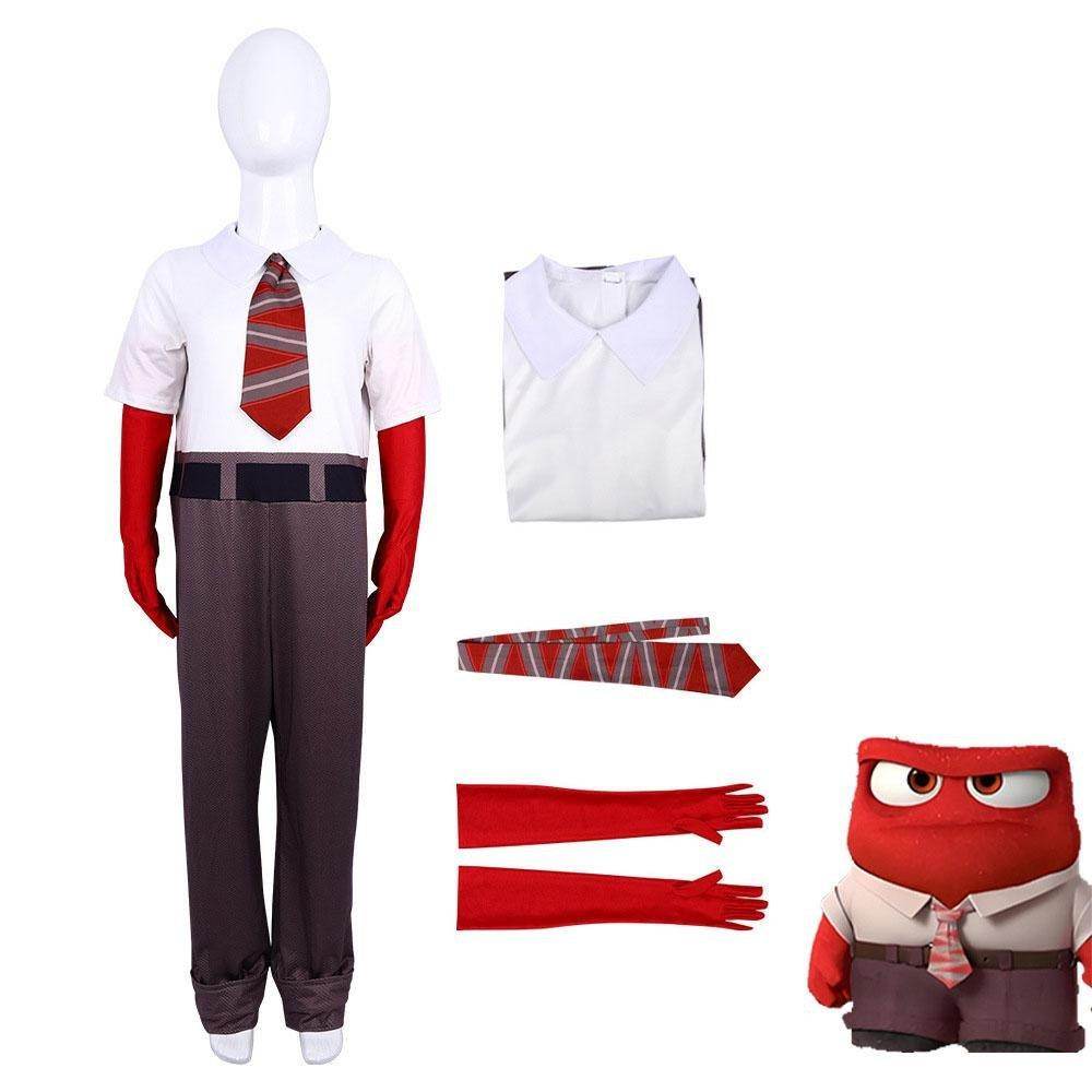 Inside Out 2 Anger Costume Halloween Stage Performance Outfit for Kids and Adults - Ecosfun