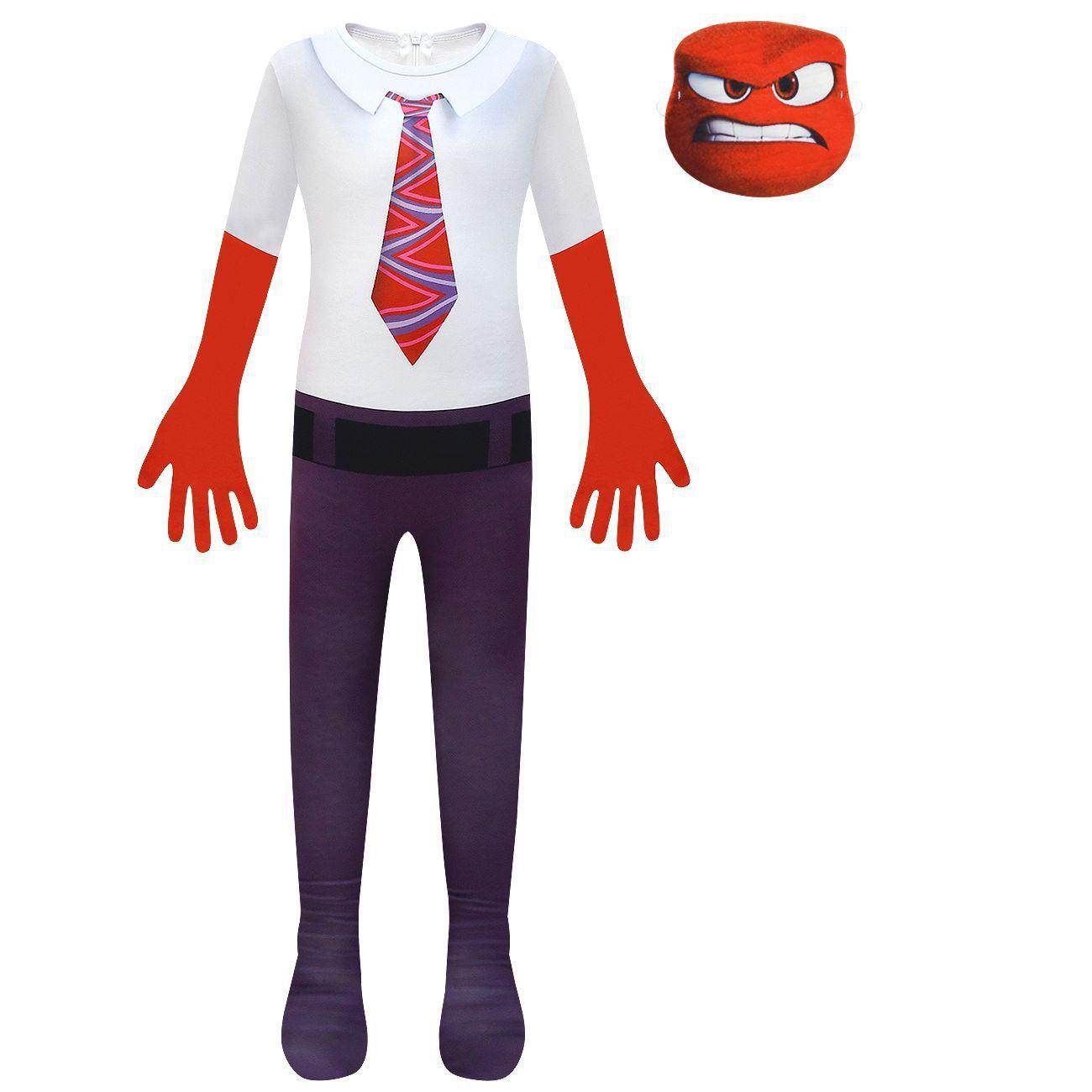 Inside Out Anger Cosplay Jumpsuit for Boys Kids' Zentai Costume - Ecosfun