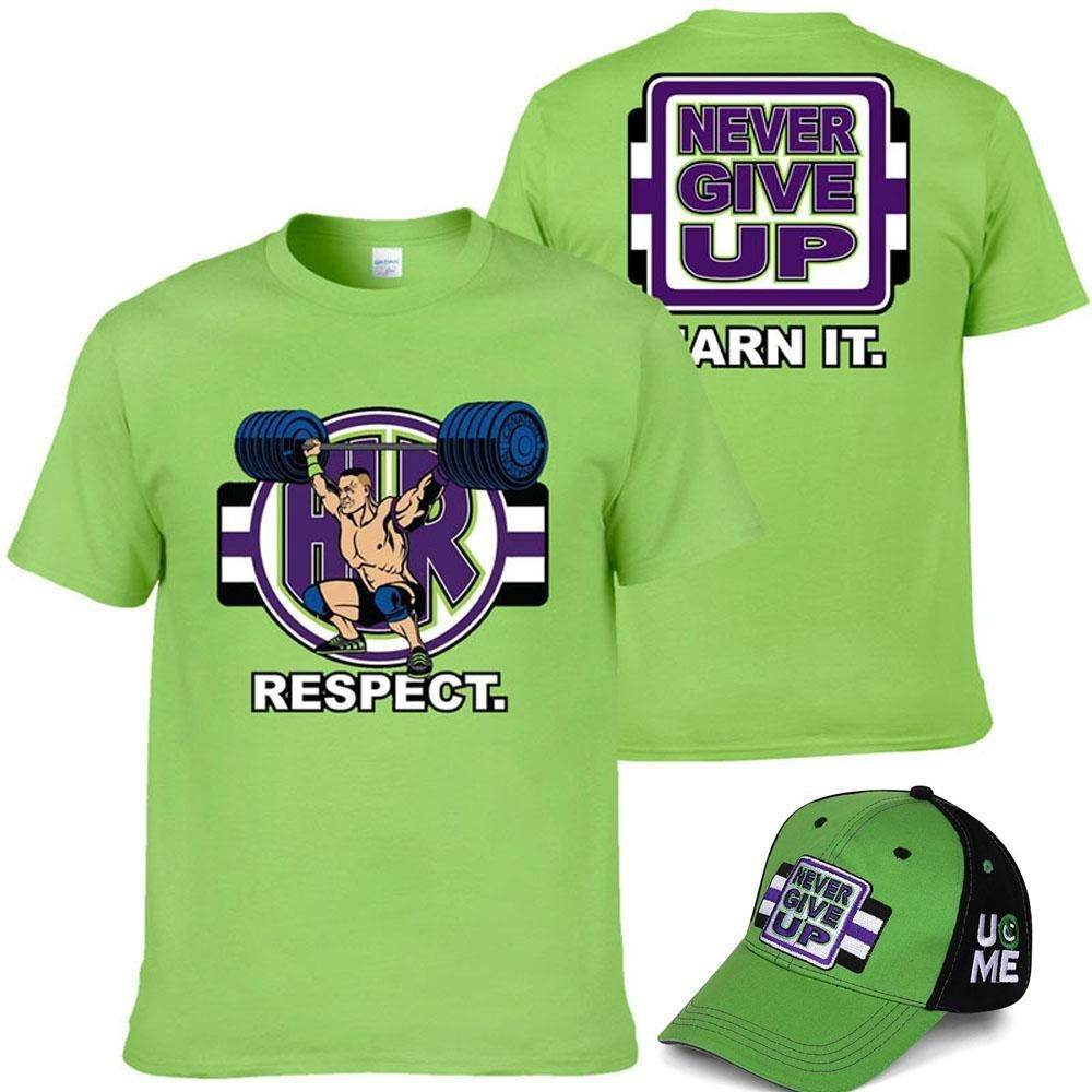 John Cena Costume Set With T-shirt Hat for Adult Kids Boys - Ecosfun