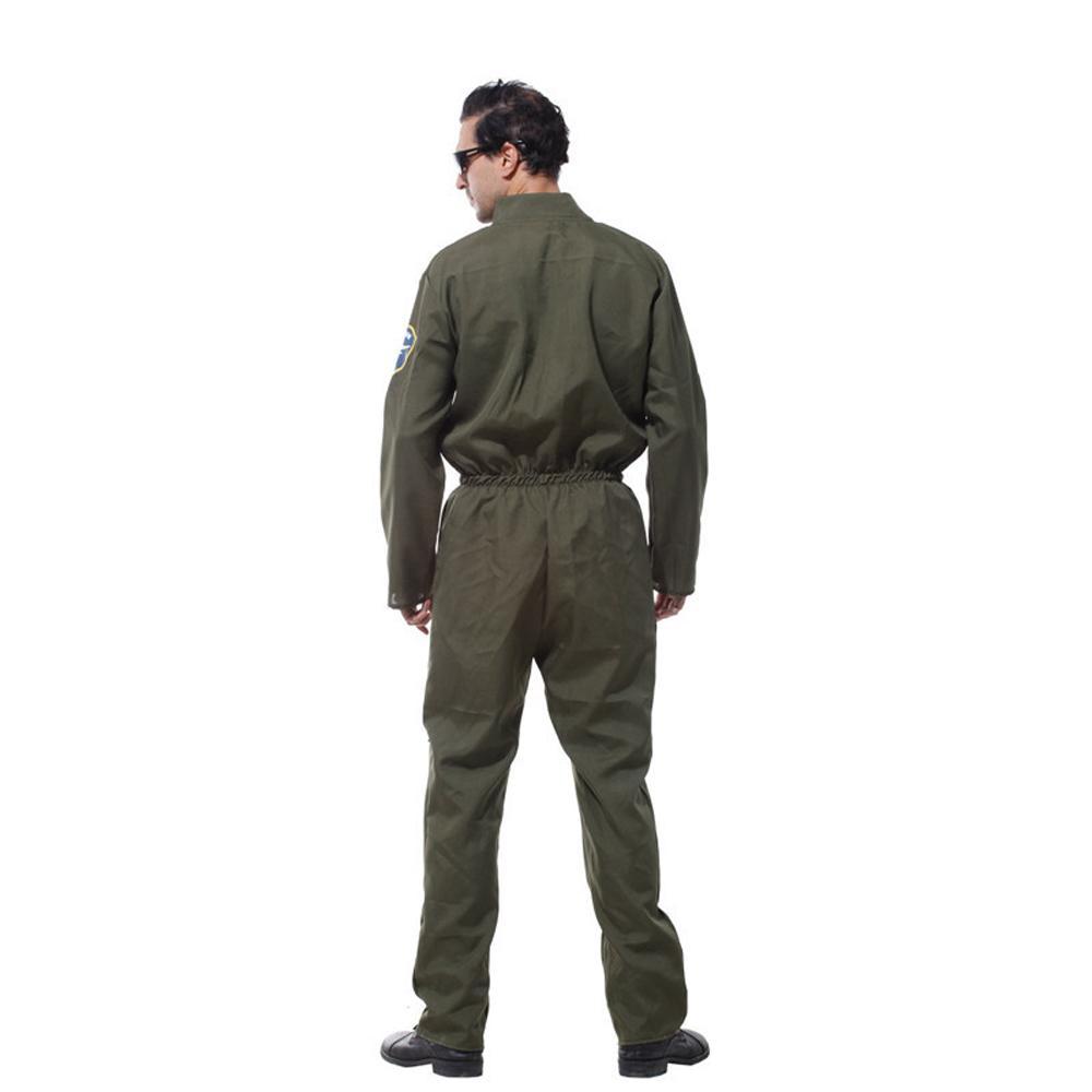Combinaison Top Gun pour homme Costume adulte de saut Combinaison de vol Uniforme de pilote aviateur