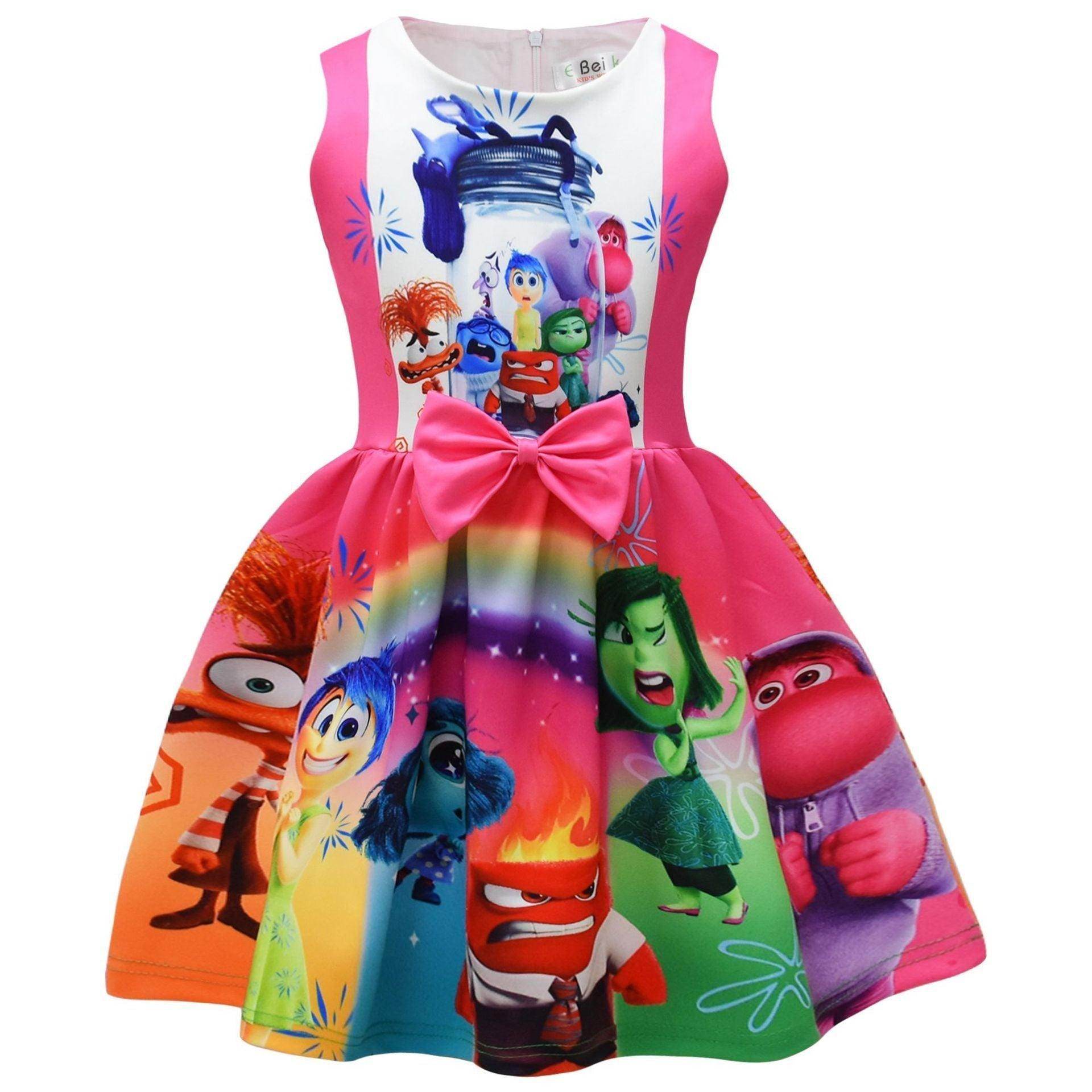 Kids' Inside Out 2 Dress All characters Girls' Movie Costume for Parties and Play - Ecosfun