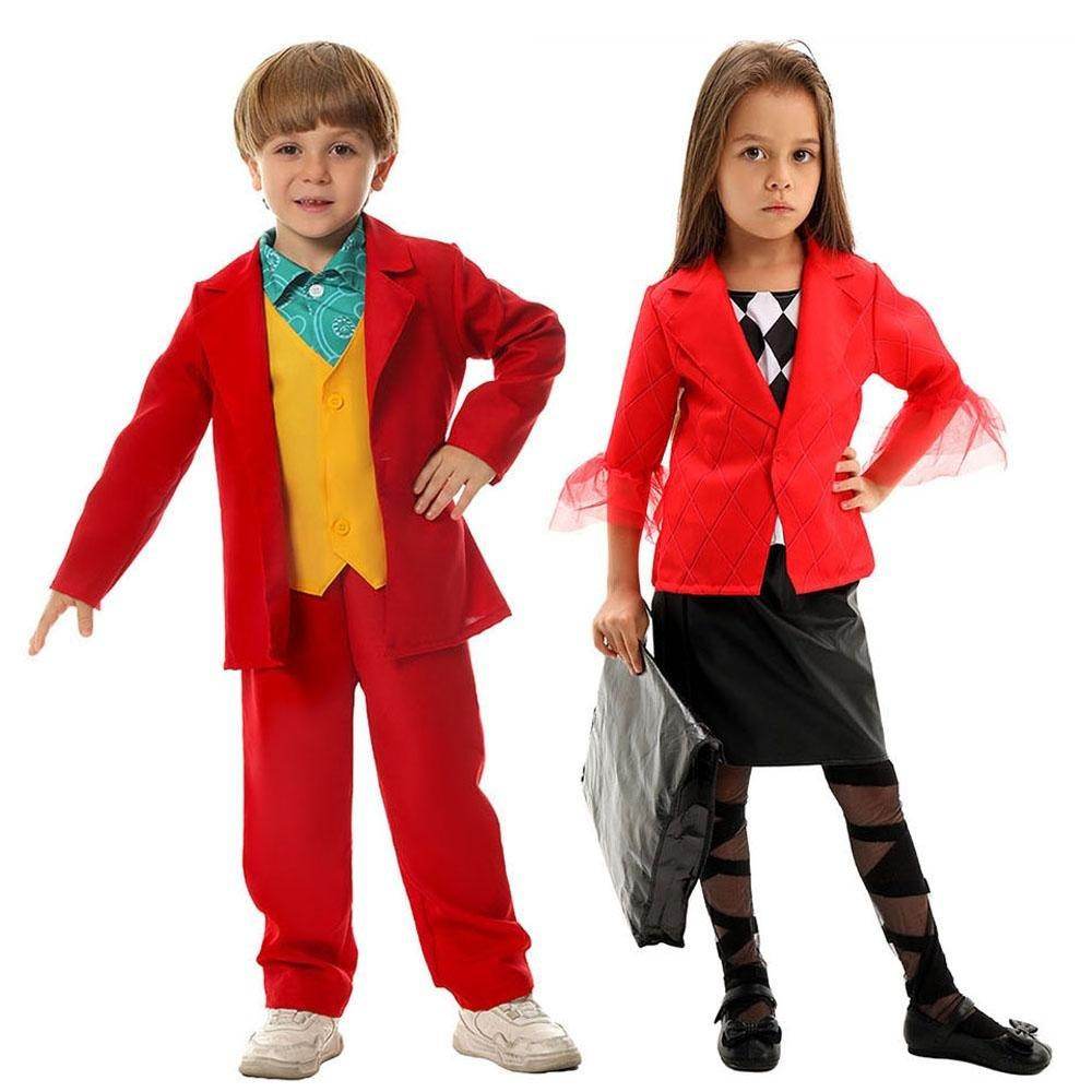 Kids Joker 2 Costume Double Delusion Role Playing Harley Quinn Cosplay Halloween - Ecosfun