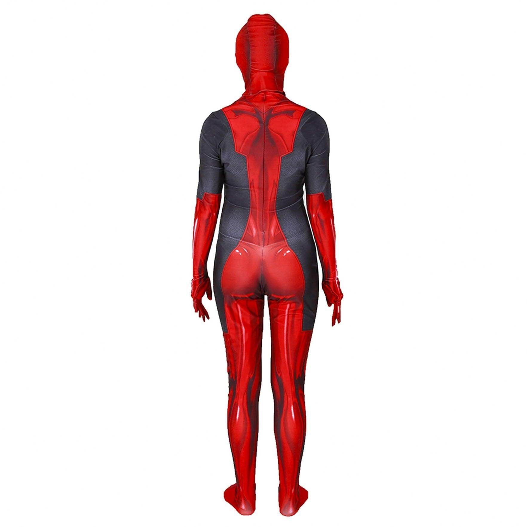 Lady and Men Kids Deadpool 3 Bodysuit Costume 2024 Deadpool Wolverine Red With Mask - Ecosfun