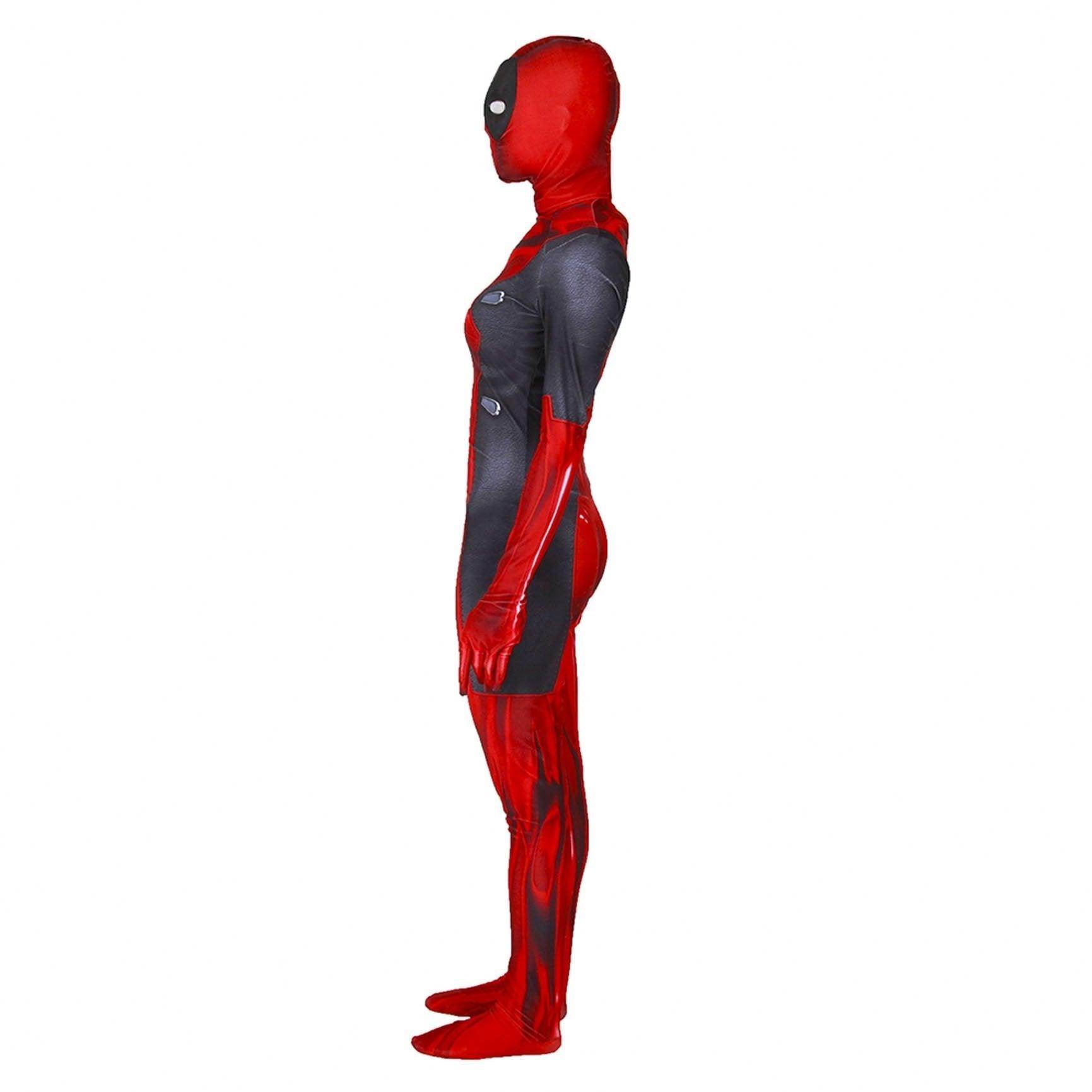 Lady and Men Kids Deadpool 3 Bodysuit Costume 2024 Deadpool Wolverine Red With Mask - Ecosfun