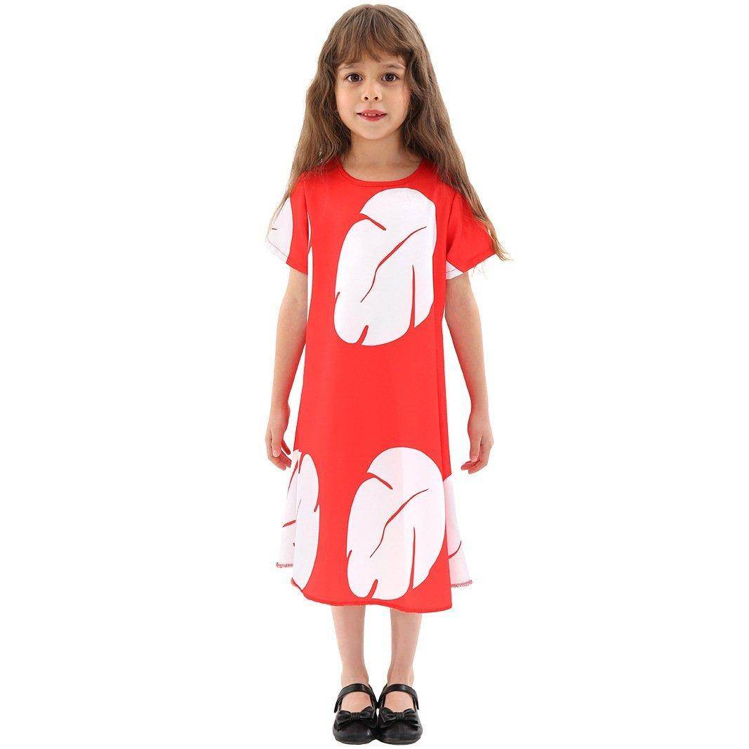 Lilo Stitch stage dress cosplay costume Lilo Red Dress Leaf Dress - Ecosfun