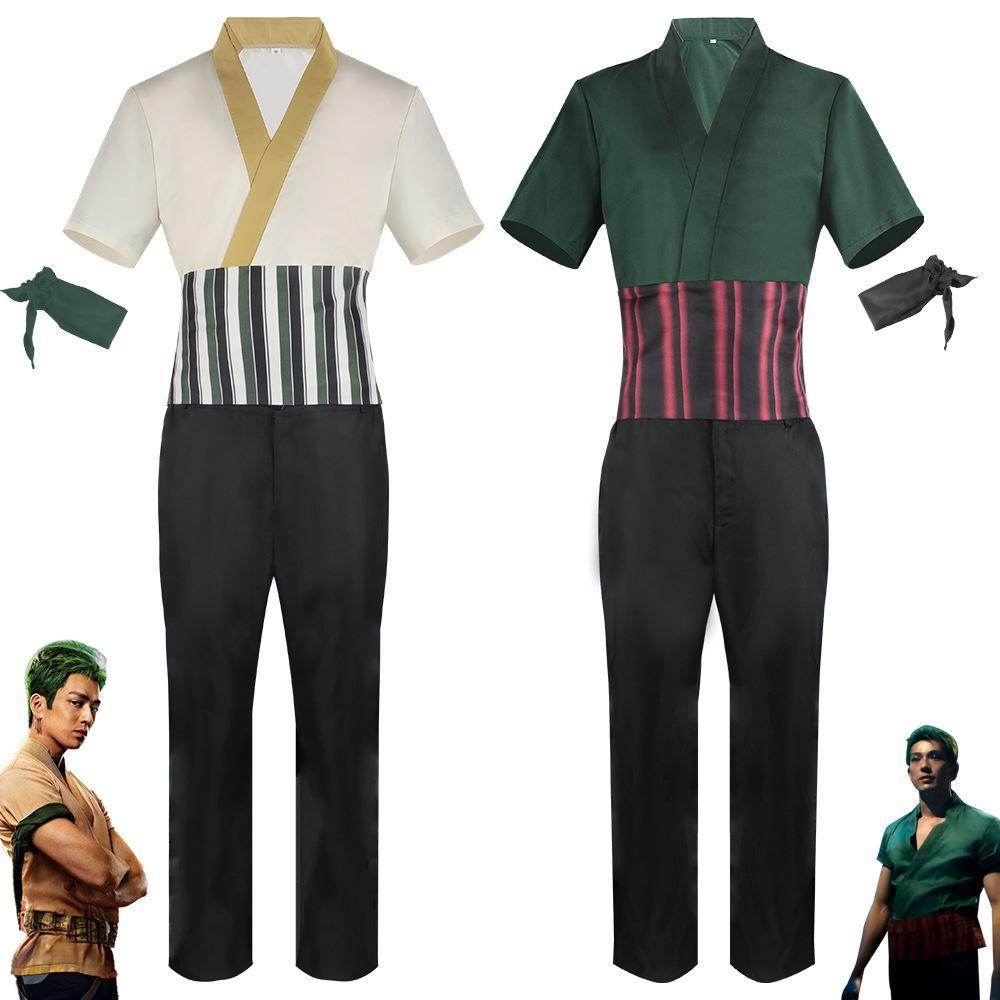 live Movie One Piece Roronoa Zoro Cosplay Costume Whole Set - Ecosfun