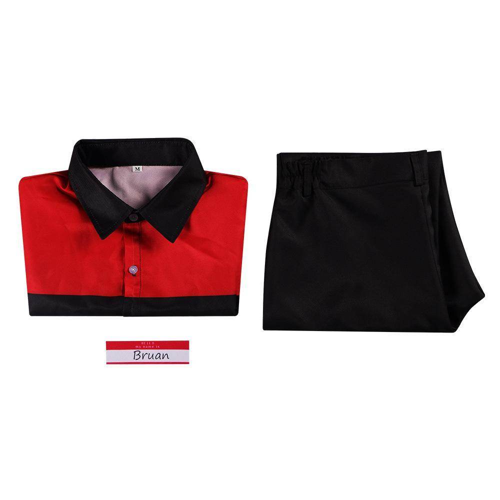 Manny's Burger Shop Clerk Cosplay Costume Bryan Tyler Employee Uniform - Ecosfun