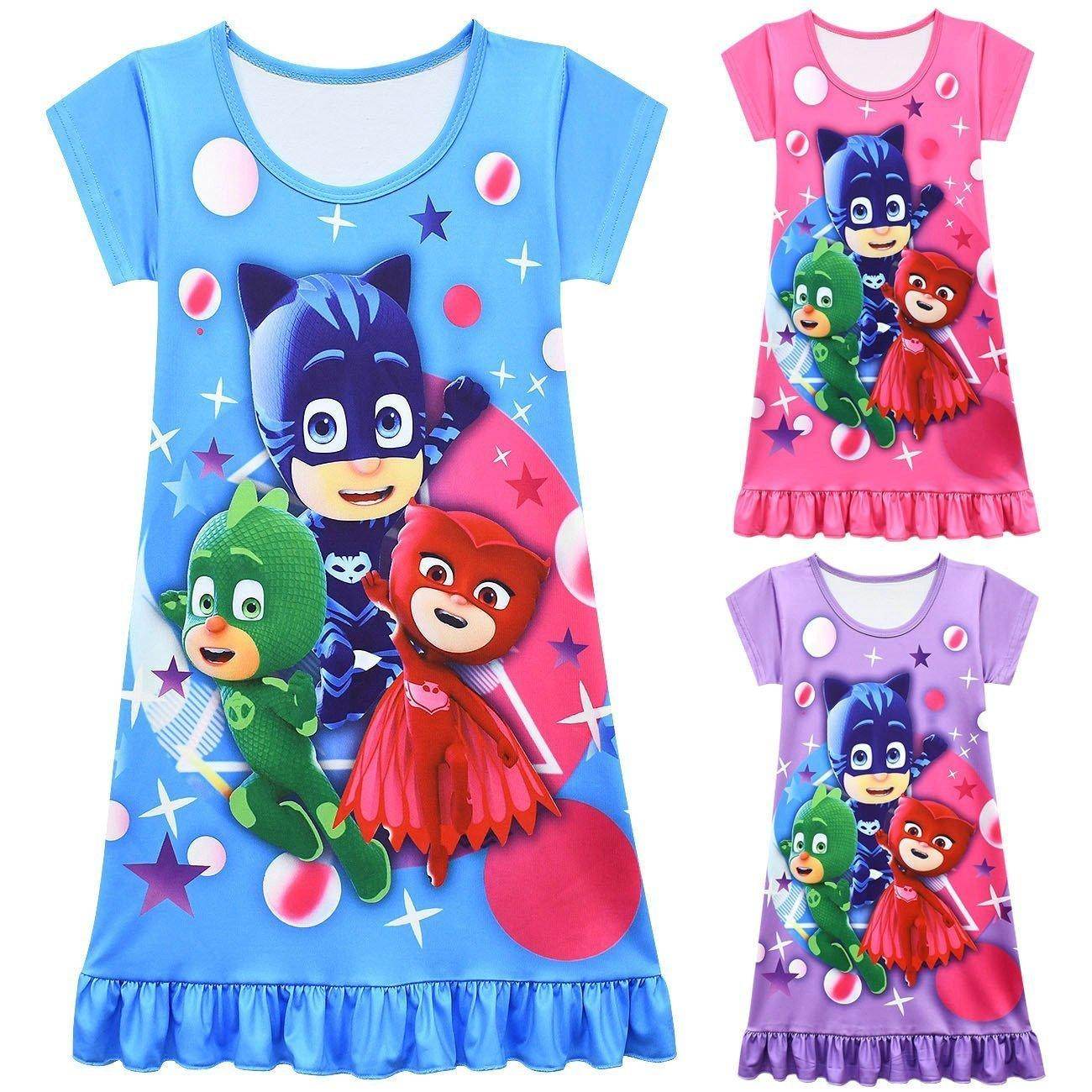 PJ Masks Pajamas Little Hero Nightgown for Toddler Kids Sleepwear Dress - Ecosfun