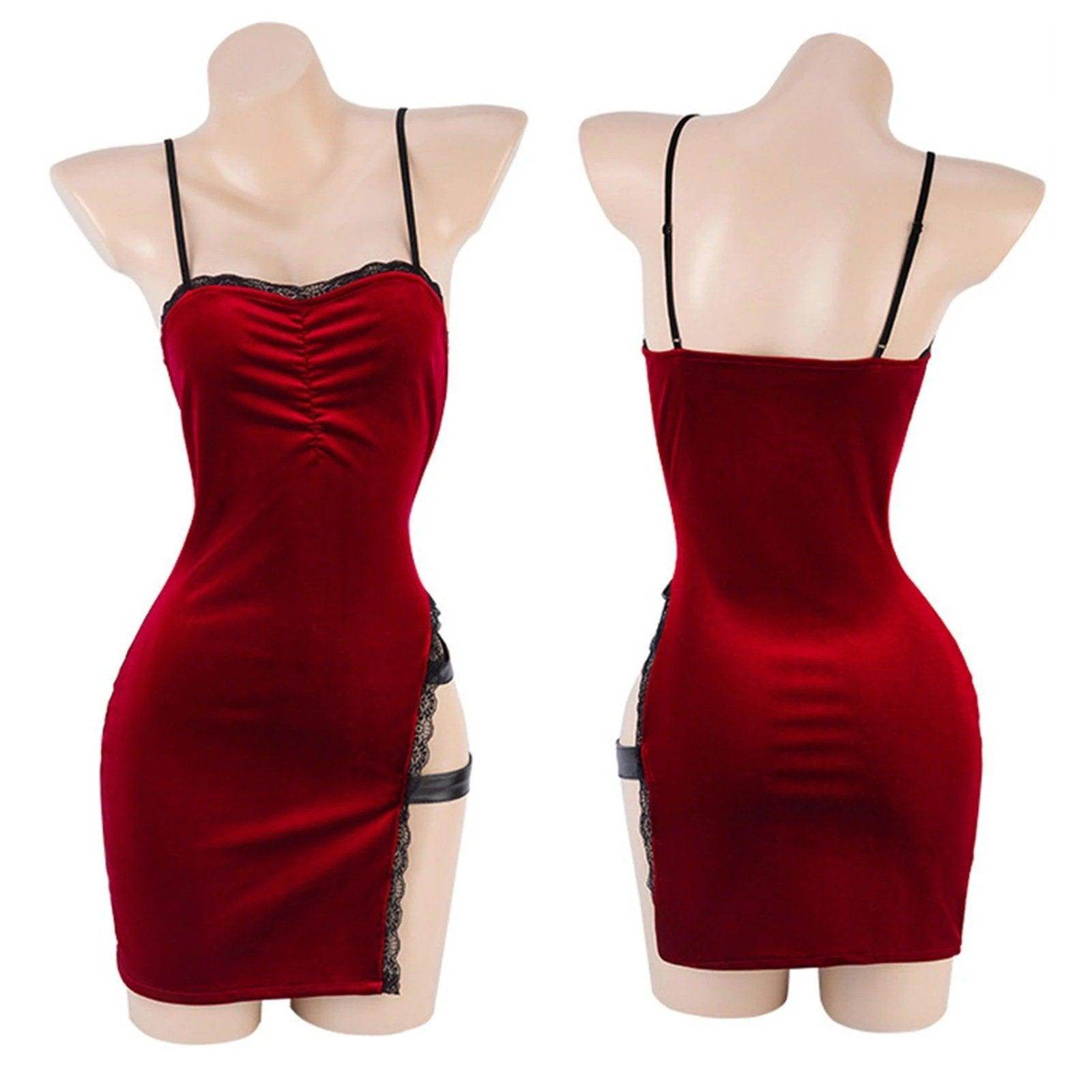Resident Evil Ada Wong Lunar Costue Sleeveless cheongsam Slit Long Skirt - Ecosfun